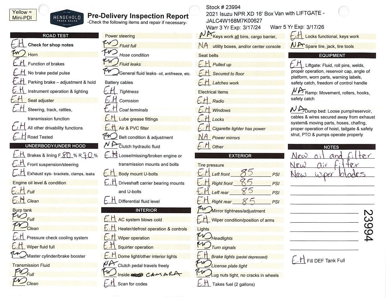 Inspection report